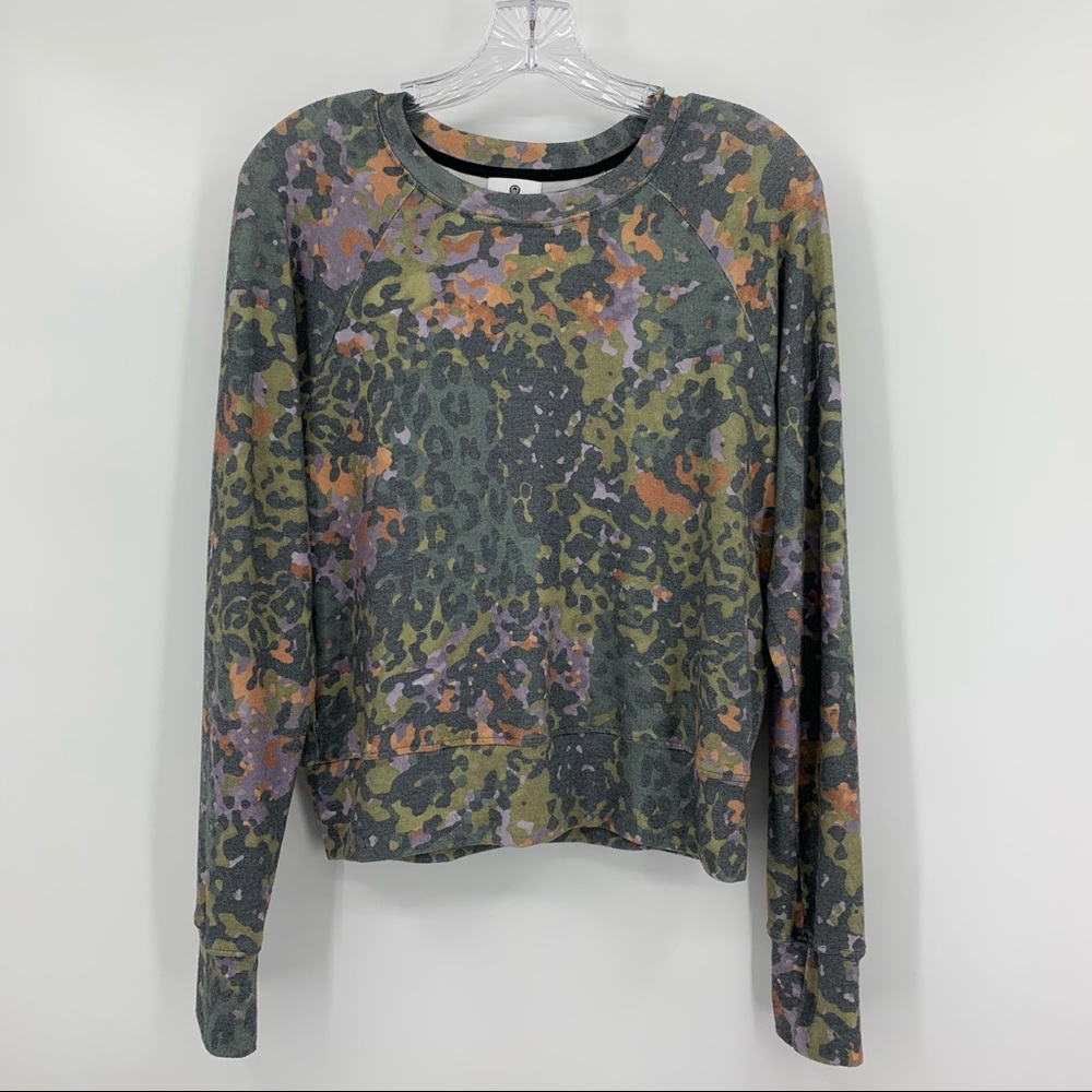 Sundry Long Sleeve Top Multicolor Print Gray Green Size 1 (S, 4-6)